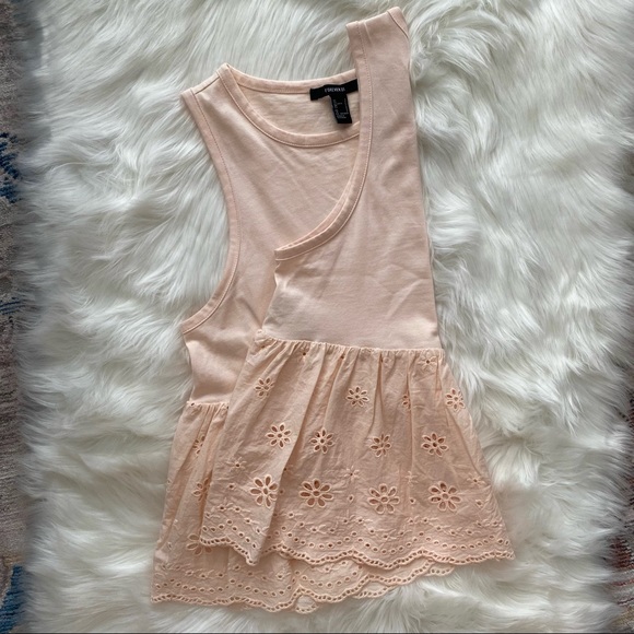 FOREVER21 Size S Cropper Babydoll Tank Top Blush Pink - Picture 2 of 4